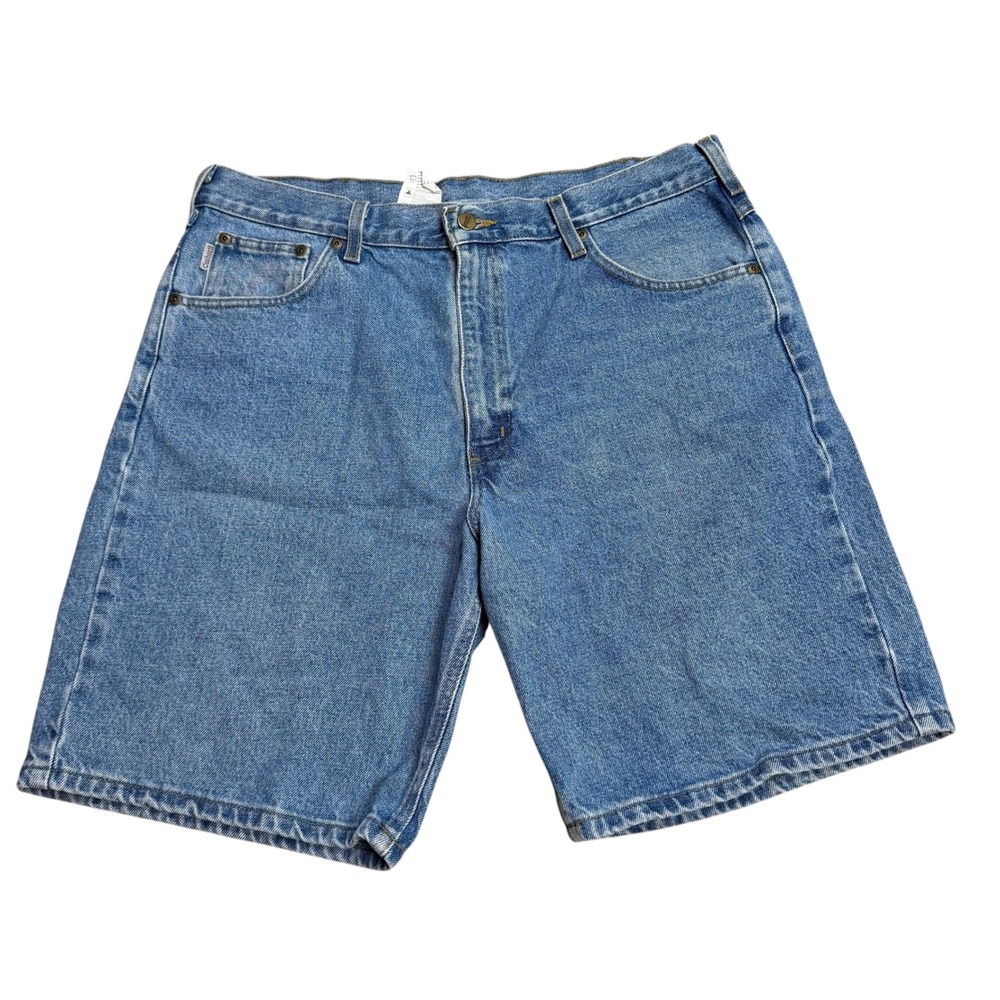 Carhartt B26STW Mens Relaxed Fit Denim Shorts Stonewash Blue Size 38 Cotton - Picture 2 of 7